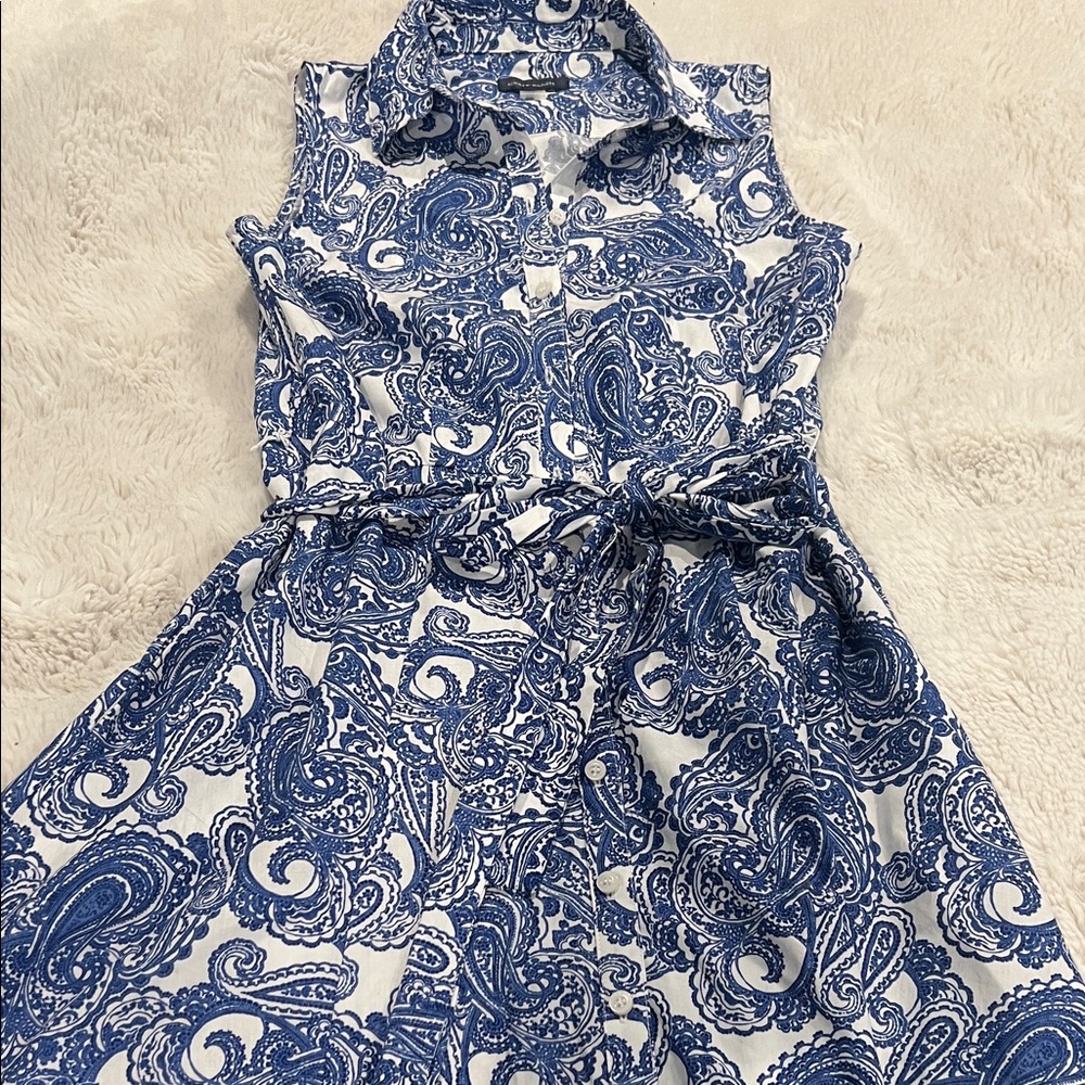 Tommy Hilfiger Navy & White Paisley Dress